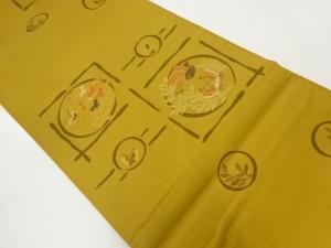 リサイクル 蝶に草花模様織り出し袋帯